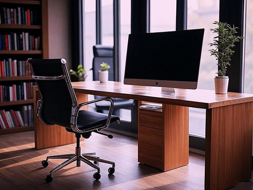 desk in home office