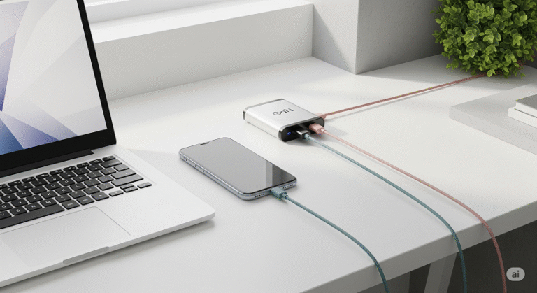 Beautiful 100W GaN charger with detachable cords