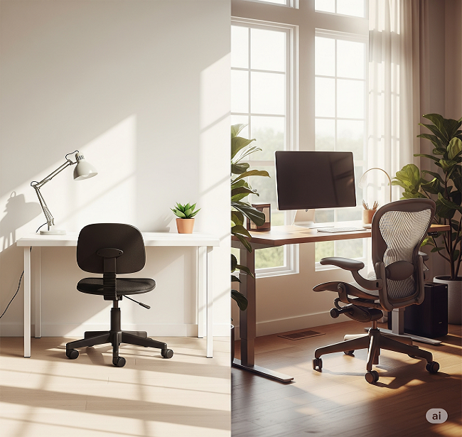 Simplified Budget vs premium WFH gear comparison