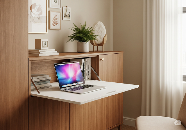 Fold-out Desk from Cabinet DIY