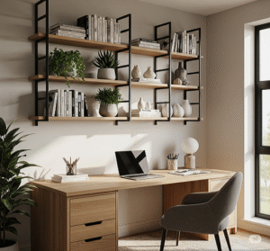 How to Style Desk Shelves Vertically: A visual guide