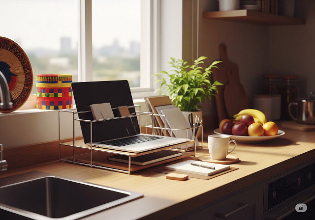 Kitchen Counter Office Organization