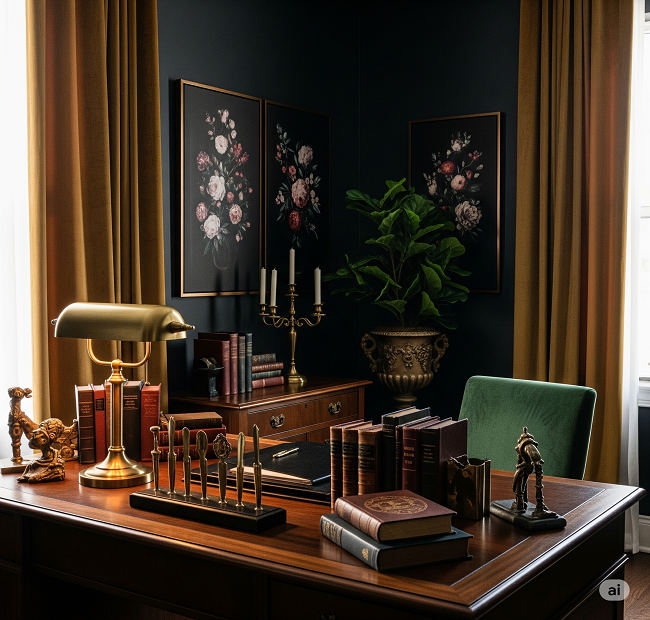 The Ultimate Moody Dark Academia Desk Setup