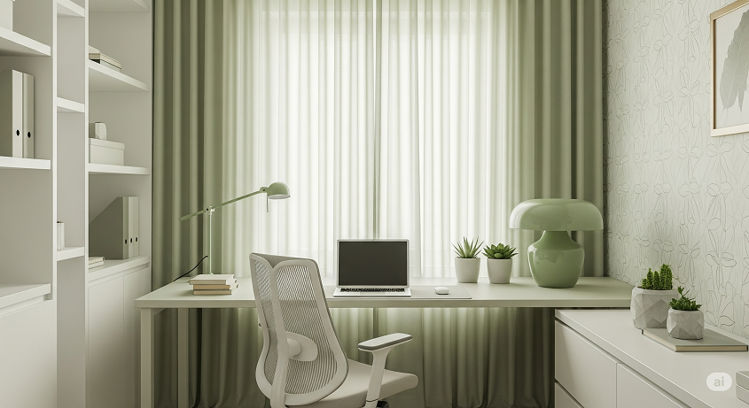 Sage Green Minimalist Workspace