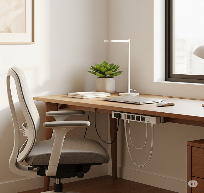 top Under desk power strip mount